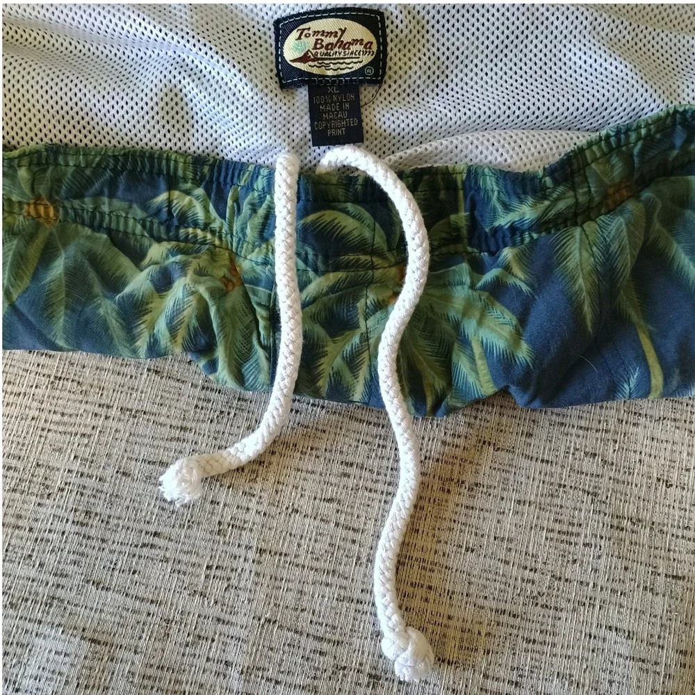 Tommy Bahama Naples Paradise Palm Swim Trunks Blue Green Mens XXL 2XL 7 Inch